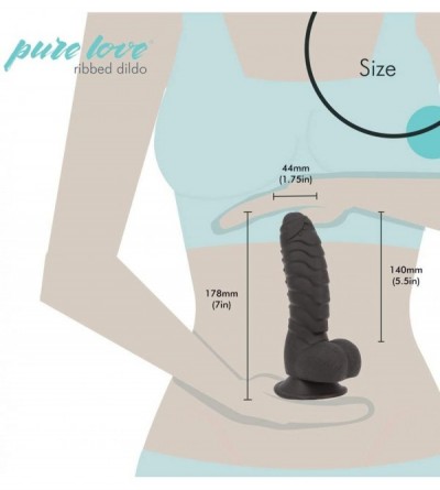 Dildos 7 Inch Fantasy Silicone Dildo with Suction Cup- Ribbed & Studded- Black Color- Adult Sex Toy - Black - C618H54QGID $21.85