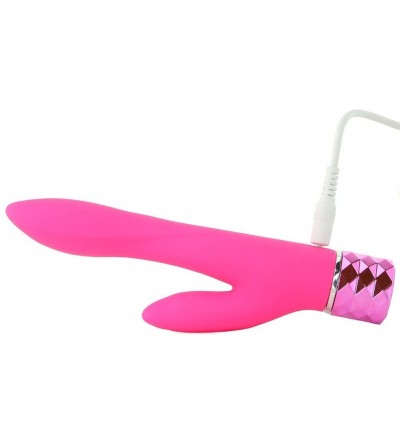 Male Masturbators Victoria Rechargeable Silicone Dual Vibe- Neon Pink - Neon Pink - CY17Z6LT26Y $12.11
