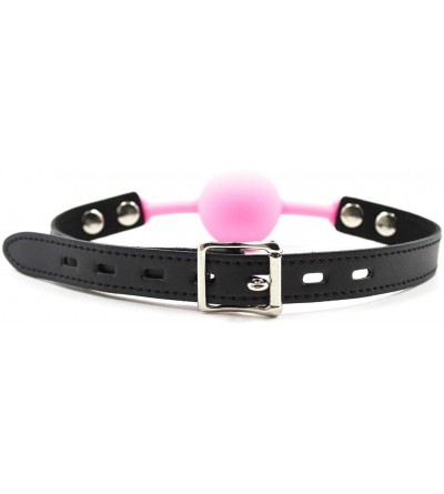 Gags & Muzzles Leather Bondage Toys Pink Silicone Ball Gag- Bondage Restraints Bite Gag for Sex (Color-6) - Color-6 - CS19CKX...