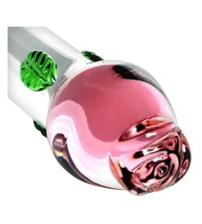 Dildos Budding Rose Shaped Glass Dildo - CZ11CKQWB4R $19.95