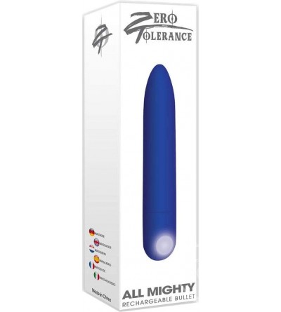 Vibrators Zero Tolerance All Mighty Rechargeable Bullet 10 Speeds and Functions Waterproof (Blue) - Blue - CG18IN8LHMX $18.17