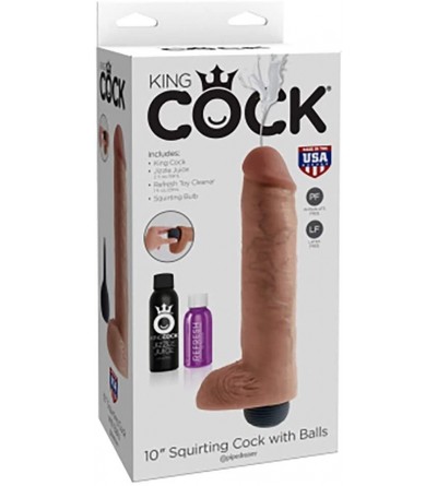Novelties King Cock 10" Squirting Cock W/Balls - Tan- 23.3 Lb - C818I4XISOD $16.26