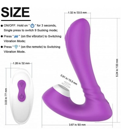 Vibrators Clitoral Sucking & G-spot Vibrator- 2 in 1 Oral Sucker Clitoris Vibe with 9 Suction Vibration Modes- Wearable Wirel...