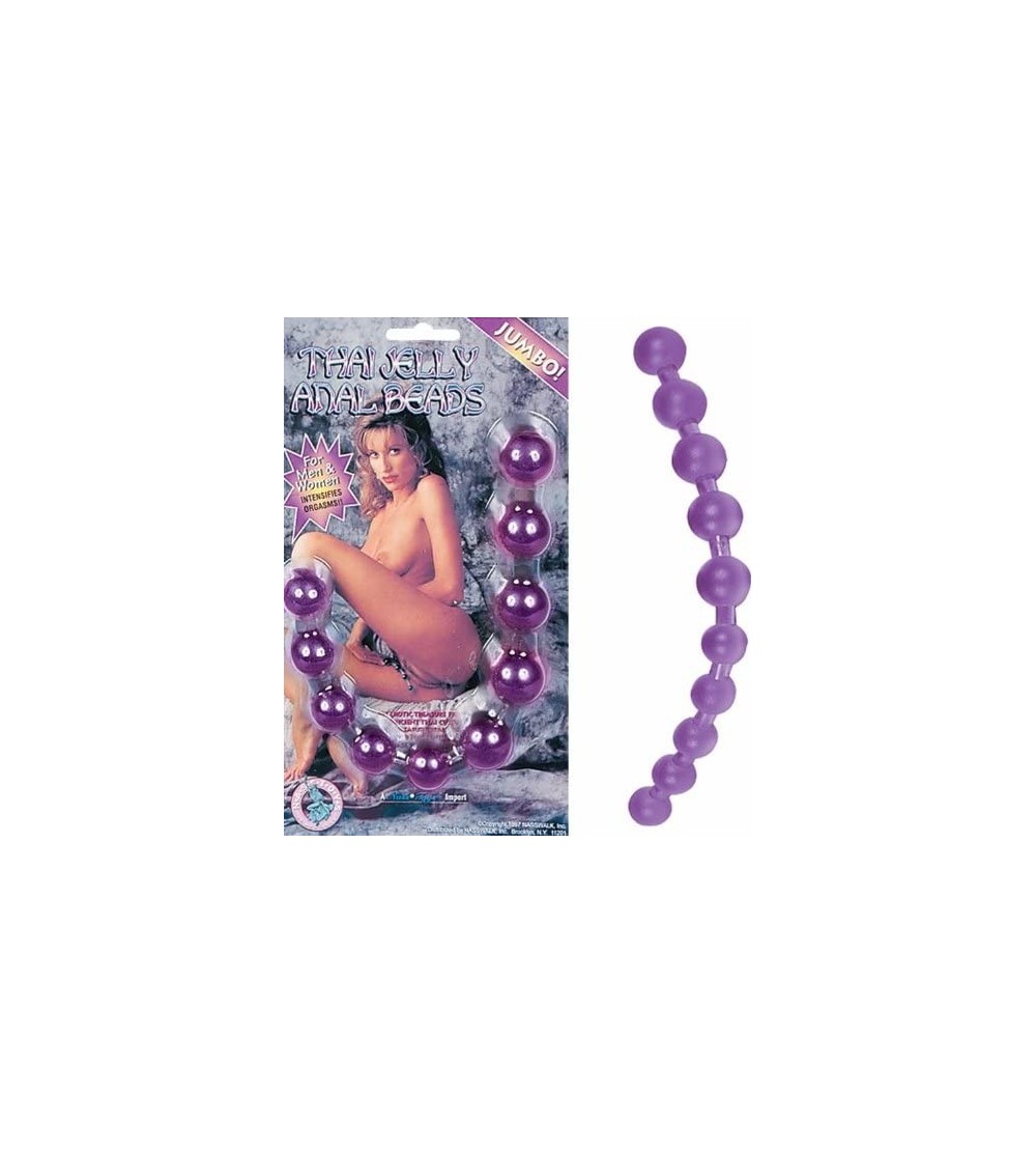 Anal Sex Toys Jumbo Thai Jelly Anal Beads for Men and Women- Purple - Purple - C2111DRU1OL $13.63