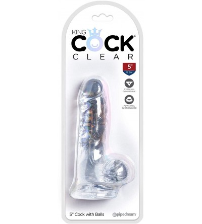 Dildos King Cock Clear 5" Cock with Balls - CB18XQ5RWSG $16.21