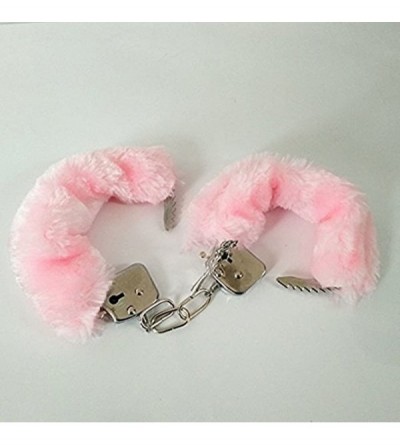 Restraints Fashion Party Fuzzy Handcuffs - Pink - CE18C5ADOZY $8.82