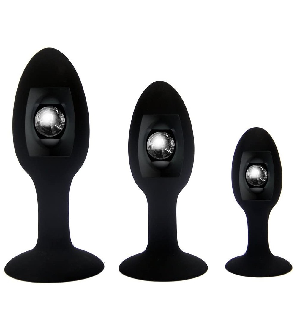 Anal Sex Toys 3PCS Black Butt Plug for Beginner Silicone Anal Plug Adult Products Anus Muscles Trainer Suction Cup with Stain...