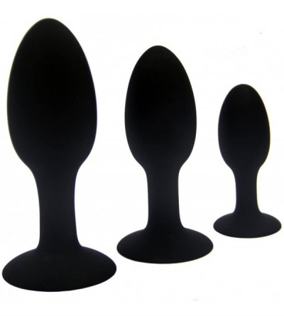 Anal Sex Toys 3PCS Black Butt Plug for Beginner Silicone Anal Plug Adult Products Anus Muscles Trainer Suction Cup with Stain...