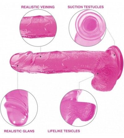 Dildos Realistic Dildo Silicone Adult Sex Toy Pink Lifelike Dildo 8'' and Diameter 1.77'' with Strong Suction Cup for Women G...