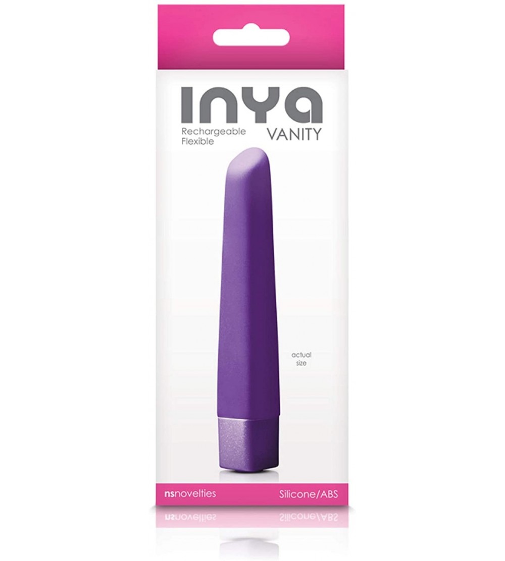 Vibrators INYA - Vanity Compact Rechargeable Flexible Angled Tip Vibe - Sextoy for Women (Purple) - Purple - C918TRH84N8 $19.17
