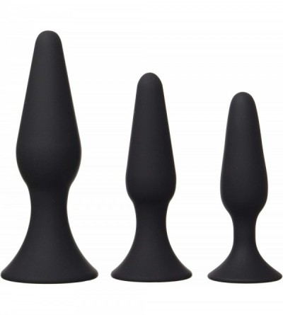 Anal Sex Toys Silicone Butt Plug Kit (3 Pack- Black) - Anal Sex Beginner Set Helps Train Rectum for More Comfortable Intercou...