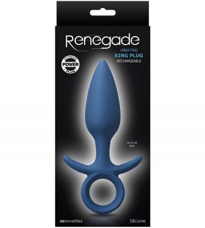 Anal Sex Toys Renegade King Rechargeable Silicone Anal Butt Plug - Medium - Blue - C318AUSGZX9 $29.51