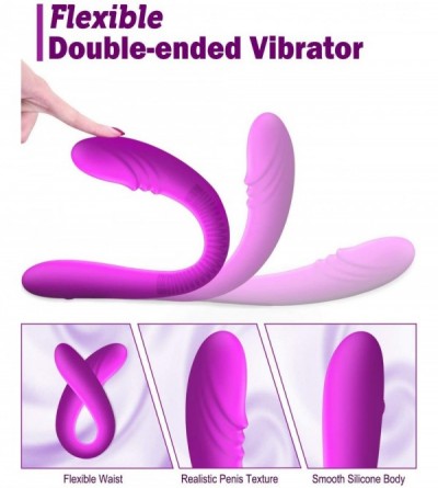 Dildos Double Dildo Vibrator - Remote Double-Ended Dildo with 7 Vibration Modes for Couples- Dual Motors Silicone Rechargeabl...