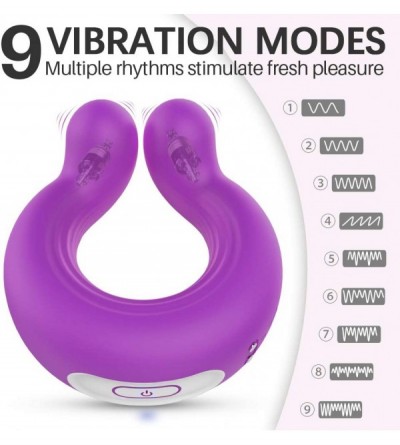 Vibrators Couple Vibrator for Penis & Clitoral Stimulation Sex Toy- Cock Ring Vibrator with 9 Powerful Vibrations- Wireless R...
