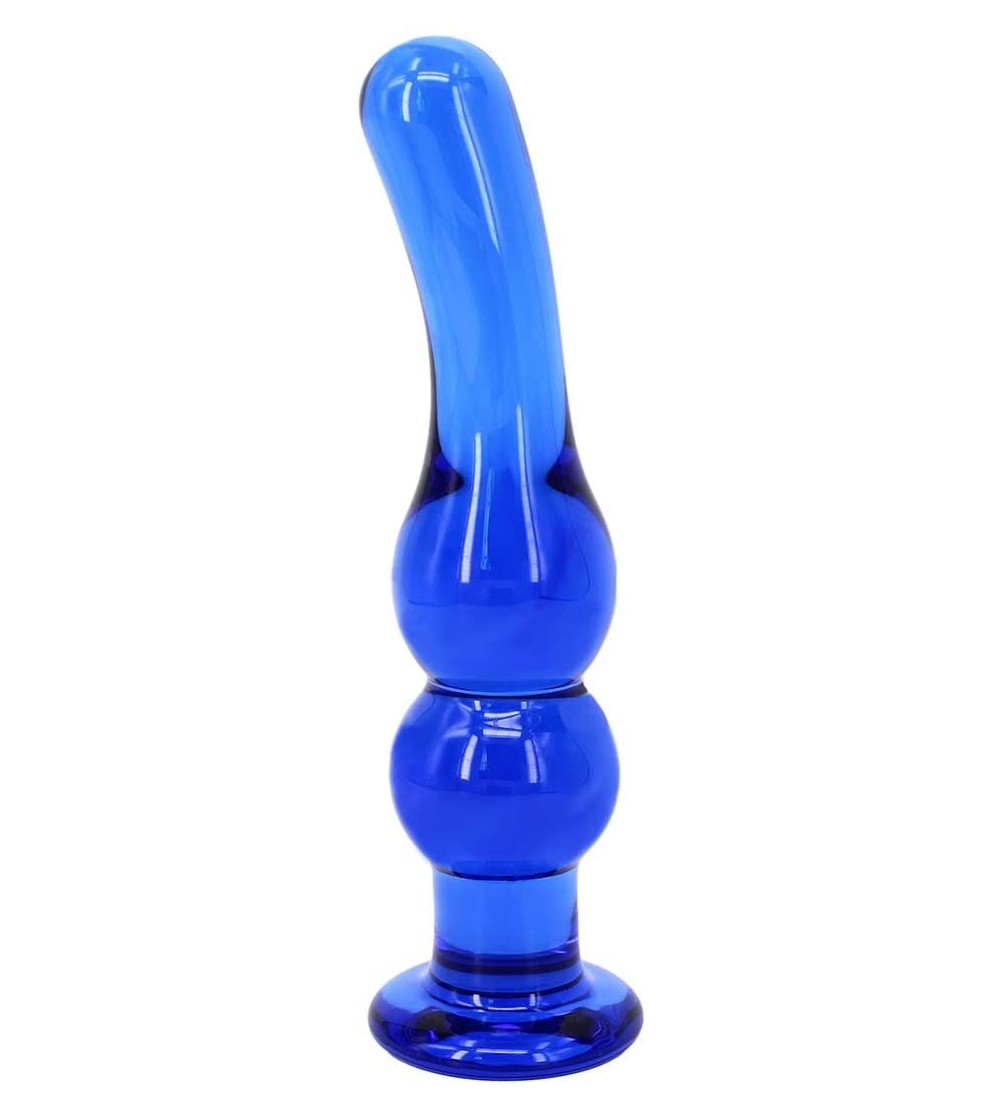 Dildos 5.9 Inches Glass Pleasure Wand Dildos Anal Sex Toys for Women Couples- Deep Blue - CN11A7LO6UX $11.67