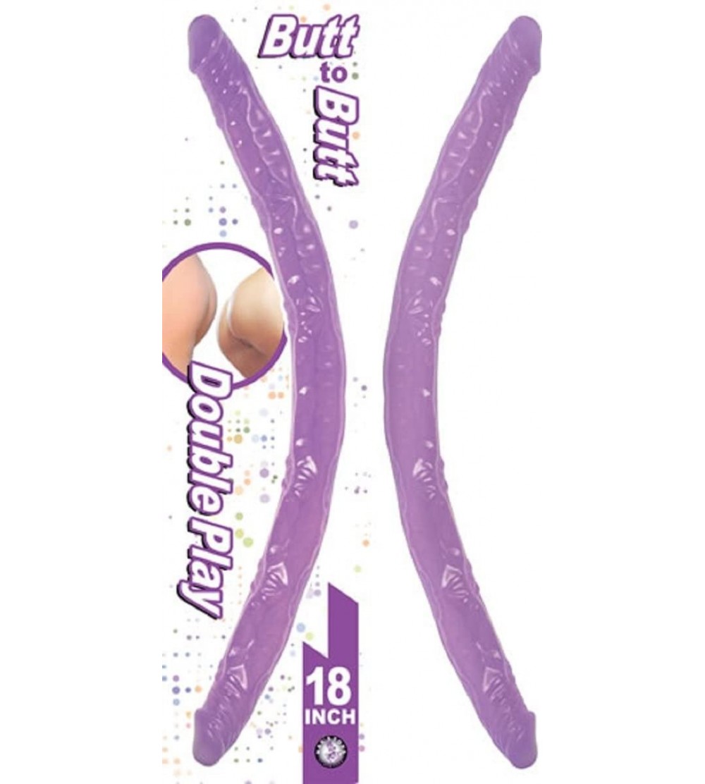 Anal Sex Toys Butt to Butt Double Play Dildo- Lavender - Lavender - CN18DL7575L $15.88