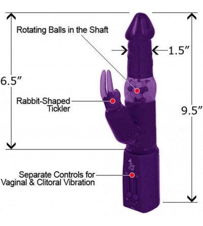 Vibrators Rabbit Pearl Dual Action Vibe 9.5 Inch Purple - CB115T9FK59 $8.09