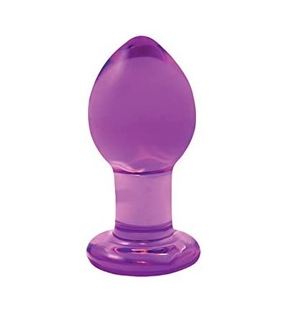 Anal Sex Toys Crystal Premium Glass Plug- Purple- 3 Inch - Purple - C511B6KCOGX $10.42
