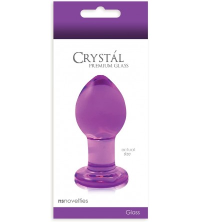 Anal Sex Toys Crystal Premium Glass Plug- Purple- 3 Inch - Purple - C511B6KCOGX $10.42