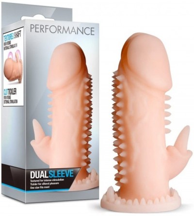 Novelties Soft Dual Pleasure Clitoral Stimulating Cock Sleeve - Delay Ejaculation Male Enhancement - Sex Toy for Men (Beige) ...