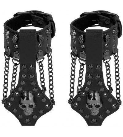 Restraints Toys - Skulls And Bones - Handcuffs With Skulls And Chains - Black - CE18H392QSM $19.57