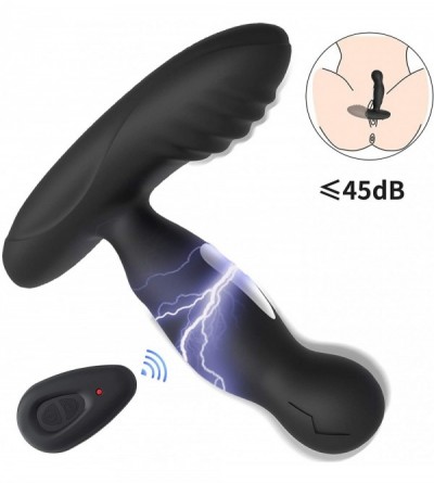 Anal Sex Toys 3-in-1 Male Prostate Massager Vibrating Anal Plug Electric Shock Vibrator with Rotation Modes & 10 Vibration Pa...