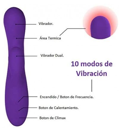 Vibrators G Spot Vibrator Heating Wand Massager Handheld Waterproof Automatic Silicone Massager Rechargeable Powerful 10 Spee...