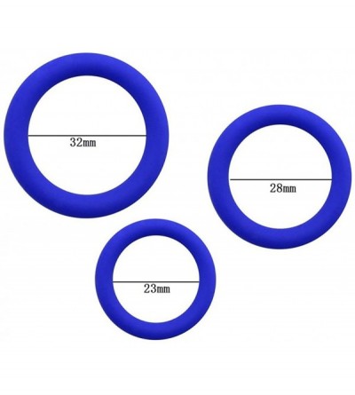 Penis Rings Silicone O Ring 3 Different Size Flexible Rings - Black - CL18XMANHE9 $9.87