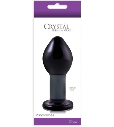 Anal Sex Toys Crystal Premium Glass Plug- Charcoal- 4 Inch - Charcoal - C411CHN2UDP $7.93