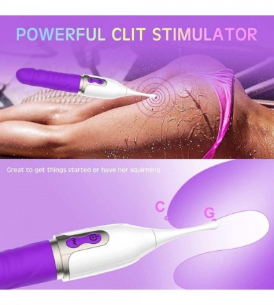 Vibrators High Frequency Clitoral Vibrator for Women Quick Orgasm- Waterproof Clitoris Stimulator Soft Silicone 2 in 1 Dual-E...
