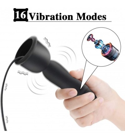 Catheters & Sounds Silicone Vibrating Urethral Sounds Dilator-Male Vibrator Penis Plug Super Soft 16 Speeds Male Sex Toy Vibr...