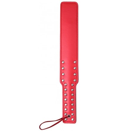 Paddles, Whips & Ticklers Quality Studded Spanking Paddles- 14.7inch Faux Leather Paddle for Adults Sex Play- Red - Red - CV1...