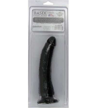 Dildos Rubber Works Slim 7-Inch Dong with Suction Cup Black - CS112E5A055 $12.46