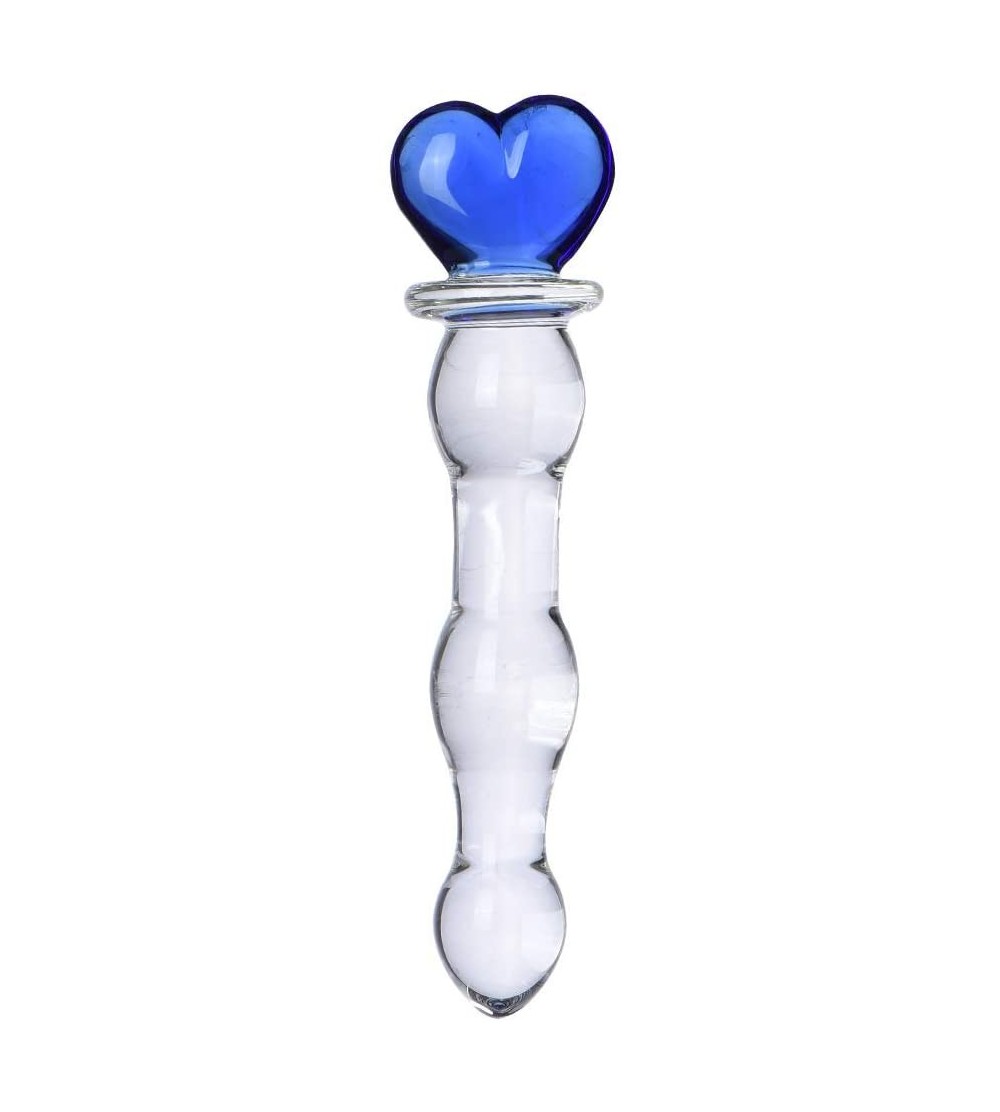 Dildos Heart Novelties Glass Dildo Crystal Penis Glass Pleasure Wand (Blue) - Blue - CF12D9MYSEL $12.03