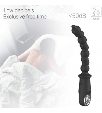 Anal Sex Toys Anal Beads Vibrator- Silicone Anal Butt Plug with 10 Vibration Modes and Ribbed Shaft- Rechargeable Waterproof ...