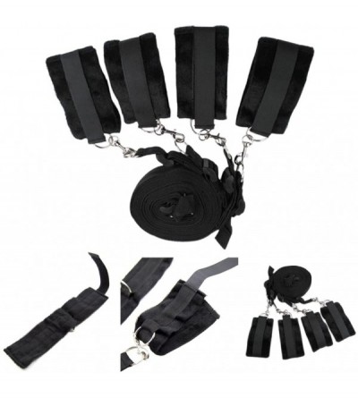 Restraints Bed Restraint System Bed Bondage with Thick Plush Cuffs (Black) - Adjustable Mattress- Bondage Restraints With Cuf...