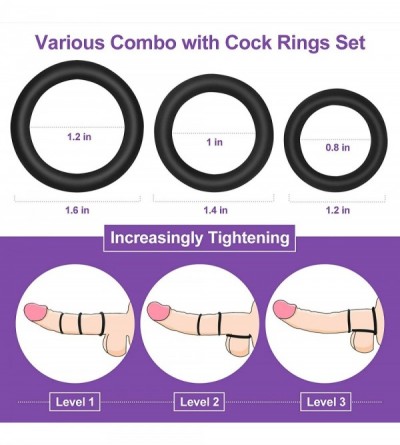 Penis Rings Cock Rings Toy Penis Rings Set- Sex Toy for Men Penis Couple Play with Stretchy Premium Silicone for Better Longe...