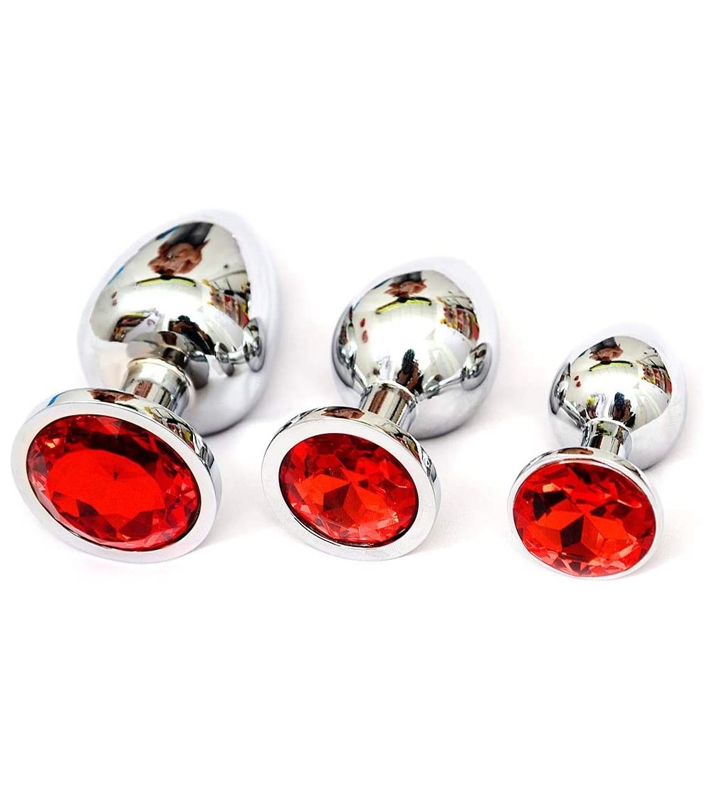 Restraints 3 Pcs Round Shaped Base Bit Plug for Beginners Set - Red - CP19DEXERWD $14.70