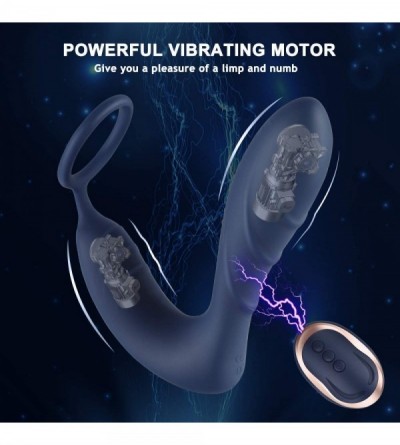 Vibrators Vibrating Prostate Massager with Cock Ring- 10 Patterns Anal Plug with Remote Control- G-spot Vibrator Sex Toys for...