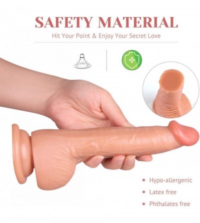 Dildos Rushskin Realistic G Spot Dildo Sex Toys with 15ml Water Based Lubricant- Curved Tip and Strong Suction Cup for Vagina...