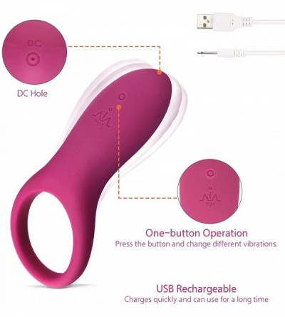 Penis Rings Full Silicone Vibrating Cock Ring - Waterproof Rechargeable Penis Ring Vibrator - Sex Toy for Male or Couples (Wi...