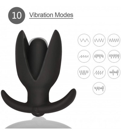 Vibrators Vibrating Anal Plug with 10 Powerful Vibration Modes Rechargeable Anal Vibrator Dilator for Men Women - A - CD185X7...