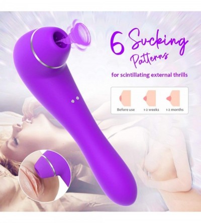 Vibrators Sucking Vibrator with 6 Sucking Intensities 8 Vibration Modes for Beginner- Waterproof Clitoral Stimulator Silicone...