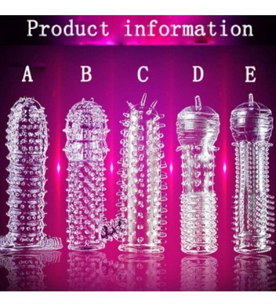 Pumps & Enlargers Reusable Condom Textured Extender Sleeve Penis Cover Cock Ring Dildo Condom D - CM19EUODQ5C $18.69