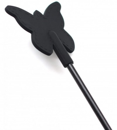 Paddles, Whips & Ticklers Silicone Riding Crop Horse Whip Spanking with Slapper Butterfly Shape Jump Bat - Black - CO18GO3HW9...