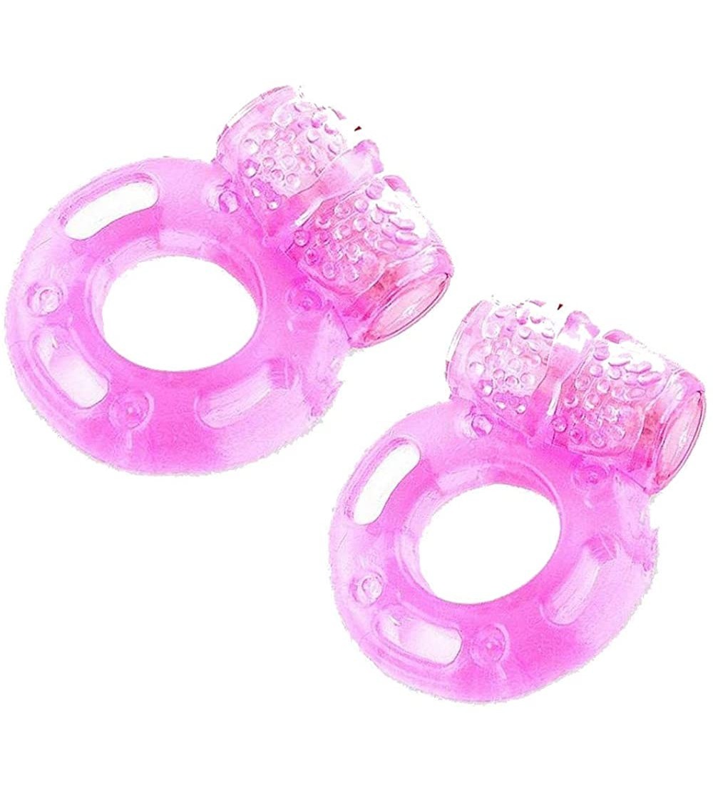 Penis Rings 2pcs Vibrating Ring Fine Delay Lock Ring Mini Sex Toy Penis Vibrating Ring for M Pink - CL194GRYEGO $5.54