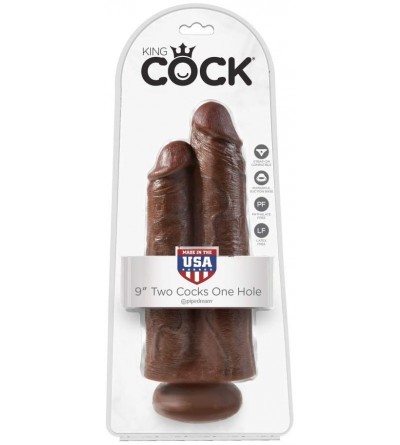 Penis Rings King Cock 9" Two Cocks One Hole- Brown- 24 Lb - CB18CAK78DG $25.75
