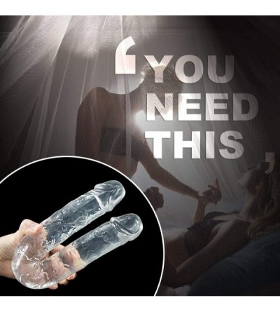 Dildos 12 inch Double Ended Realistic Dildo Flexible Clear Jelly Dildos Long Dong for Double Sided Lesbian Anal Play G-spot S...