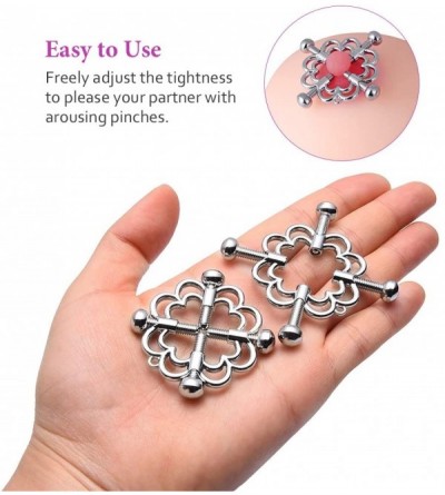 Nipple Toys Nipple Clip Alloy Breast Clamps with Detachable Chain Silver - CE18I5K0GL4 $9.73