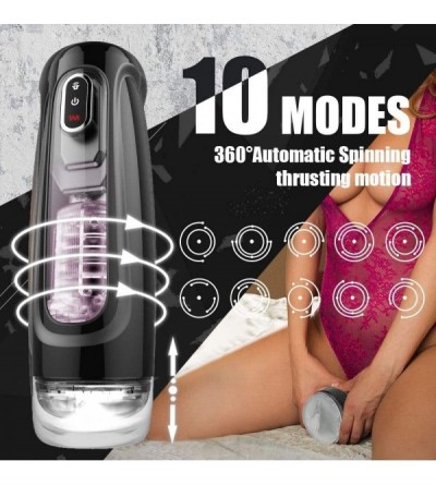 Male Masturbators Male Masturbator Electric Automatic Vibration Masturbation Cup with 10 Powerful Thrusting Rotating Modes an...